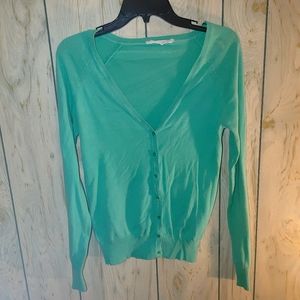 Forever 21 Green Button Up Cardigan